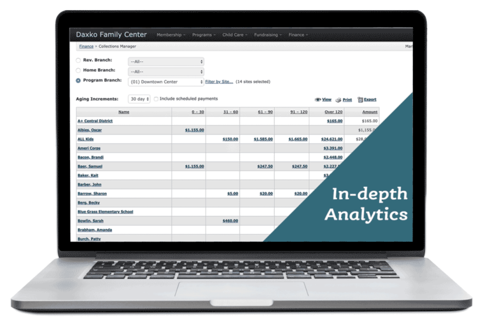 screenshot of Daxko Operations